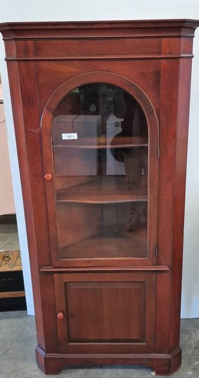 Wood Corner Cabinet With Glass Door 34x20x72
