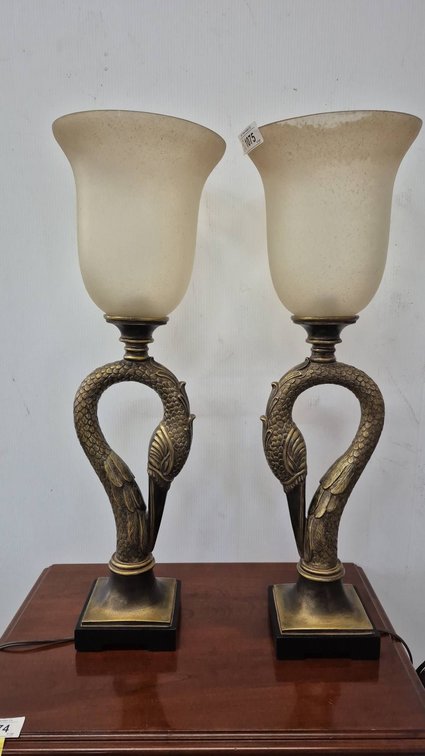 Pair Decorative 9x28 Inch Table Lamps