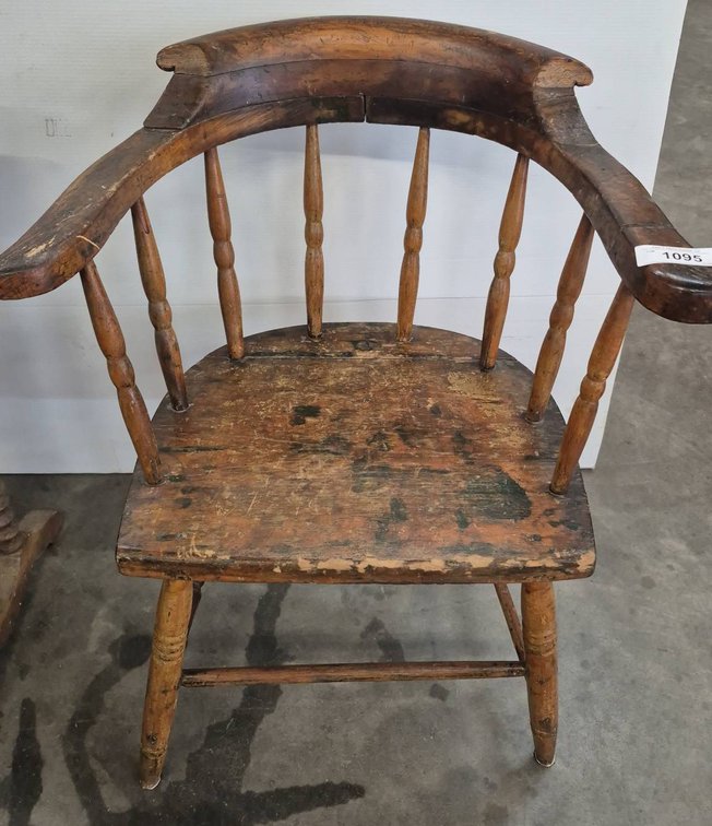 Wooden Windsor-Style Armchair Spindle Back