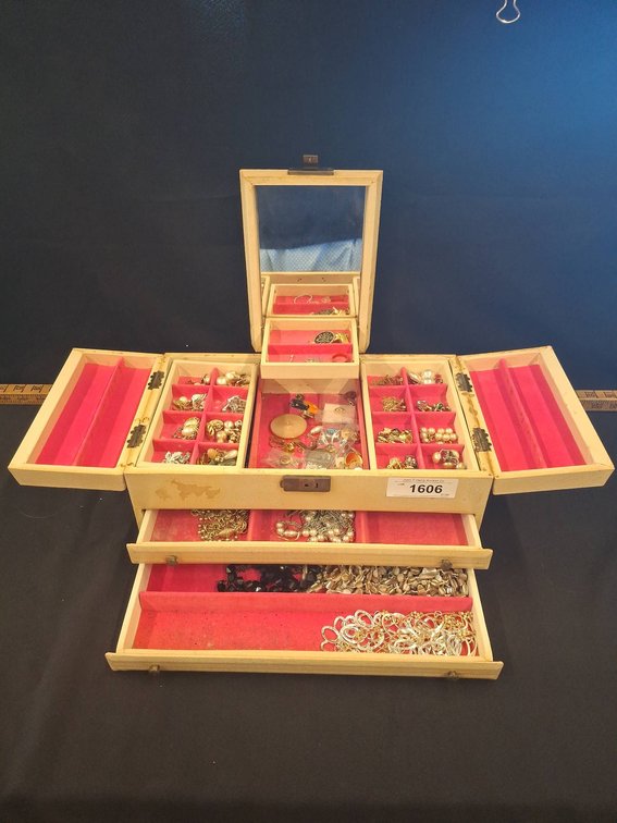 Jewelry Box With Costume Jewelry Assortment