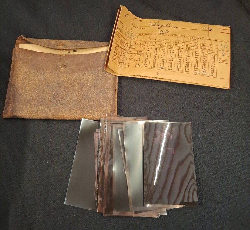 Vintage Leather Envelope, Photos & War Ration Book