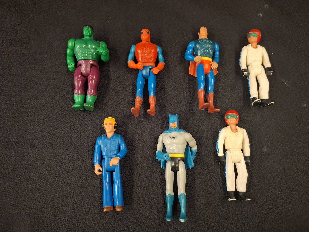 Superhero Action Figures Lot (Marvel, DC, 1970s)