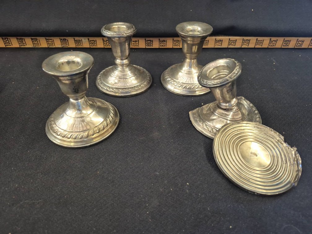 Amston Sterling Reinforced Candlesticks, 4pc