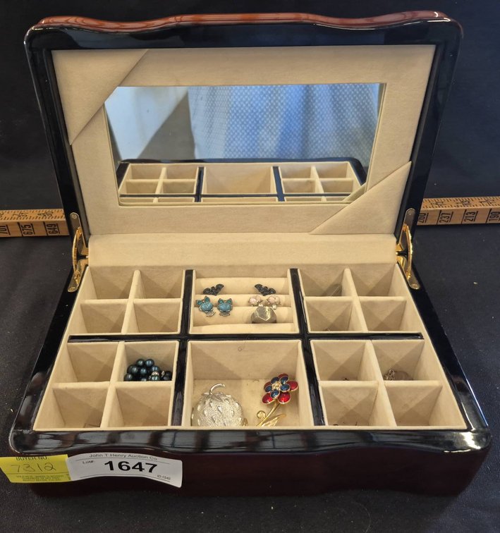 Jewelry Box With Assorted Costume Jewelry