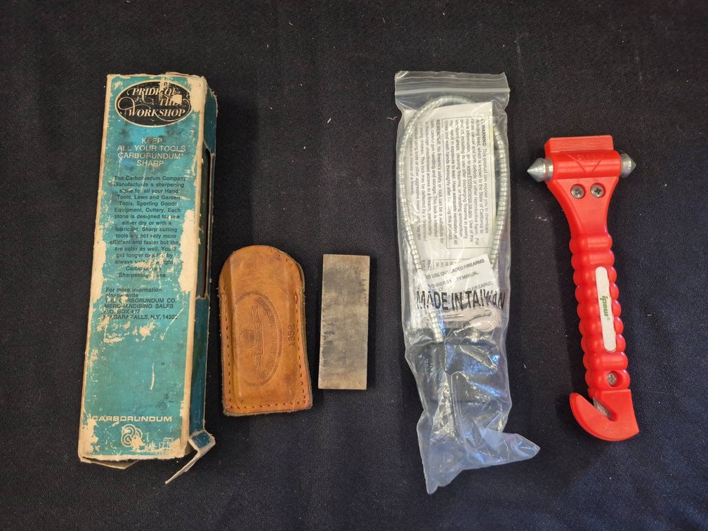 Carborundum Sharpening Stone & Utility Tools