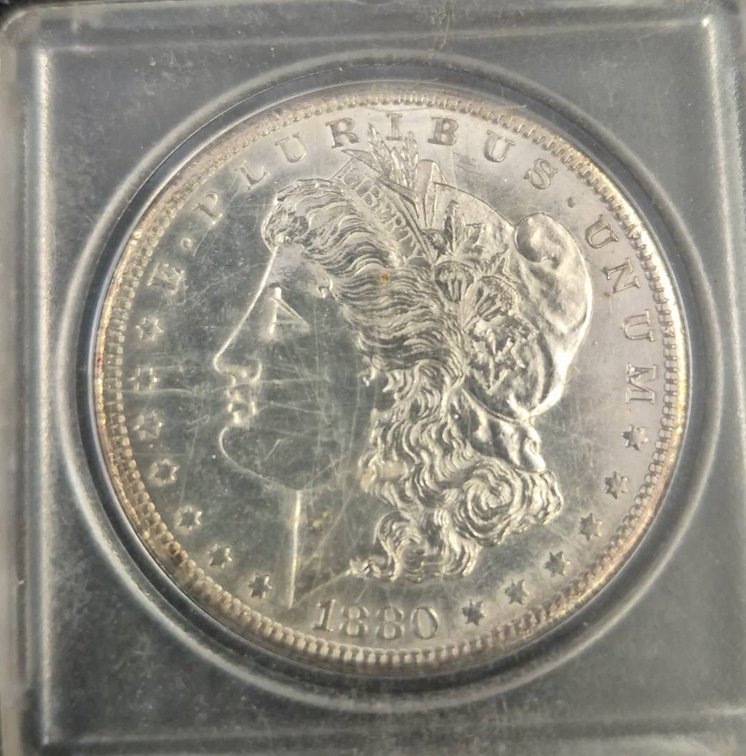 1880-S Morgan Silver Dollar in Plastic Case