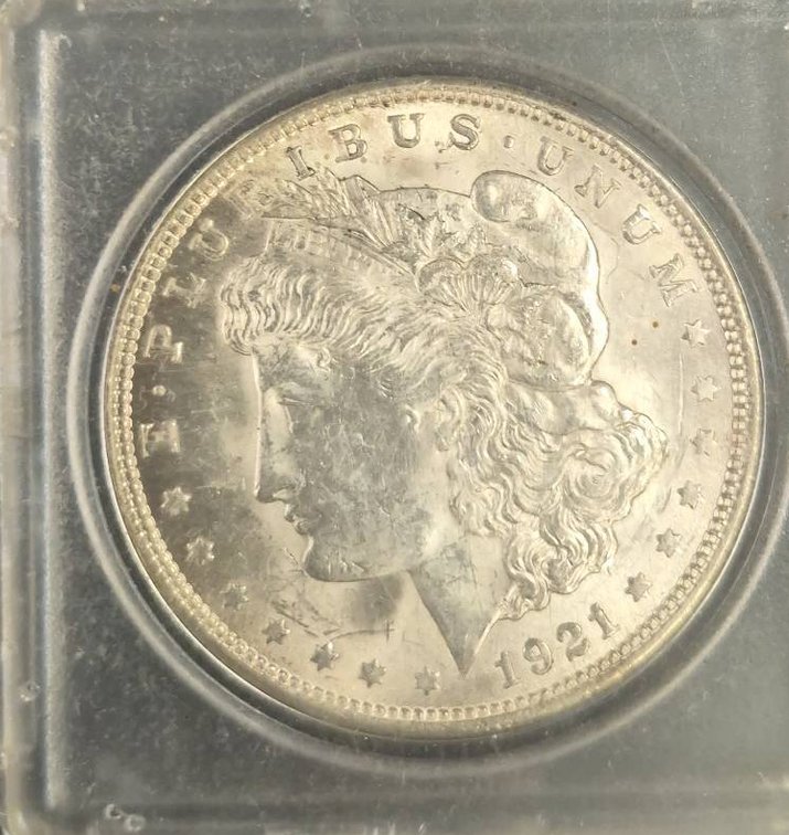 1921 Morgan Silver Dollar in Holder