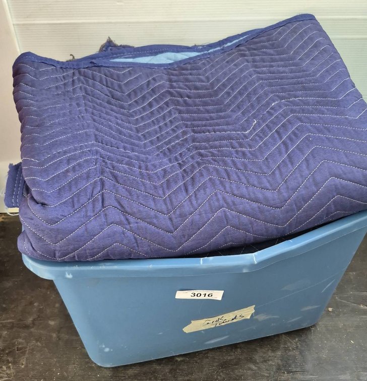 Full Bin of Moving Blankets