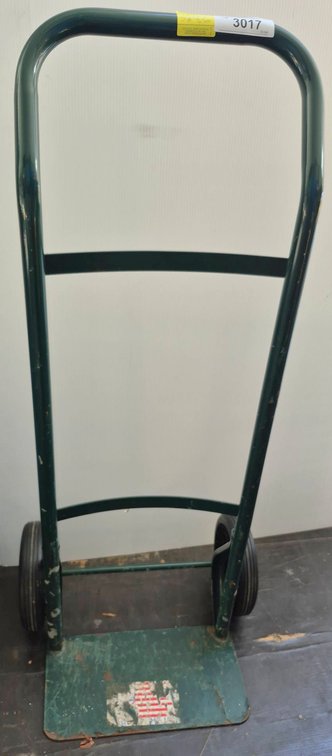 Green Metal Hand Truck with Plastic Wheels