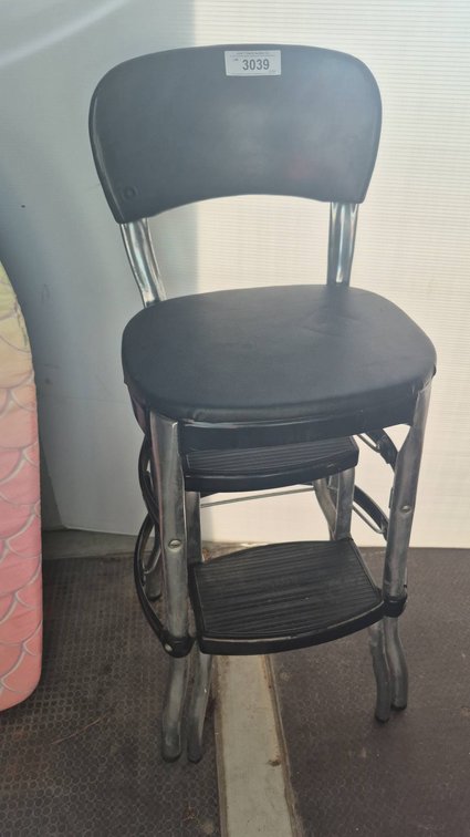 Cosco Black Step Stool Chair with Backrest