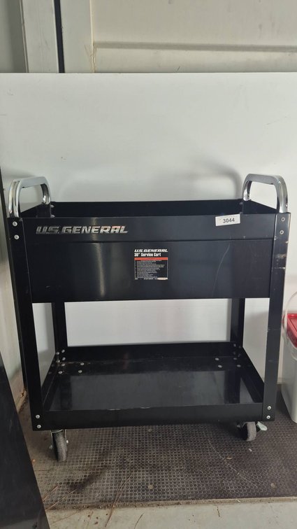 U.S. General 30" Metal Service Cart, Black