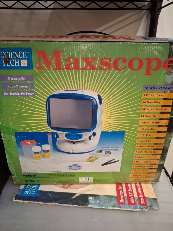 Science Tech Maxscope Microscope Set 8.5" Screen