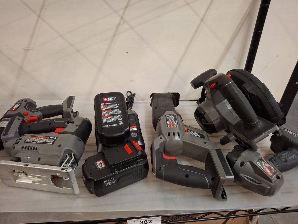 Porter Cable 18V Cordless Tool Lot w/ Charger
