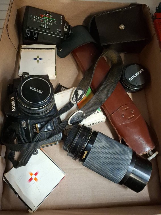 Konica FP-1 Camera With Lenses and Accessories