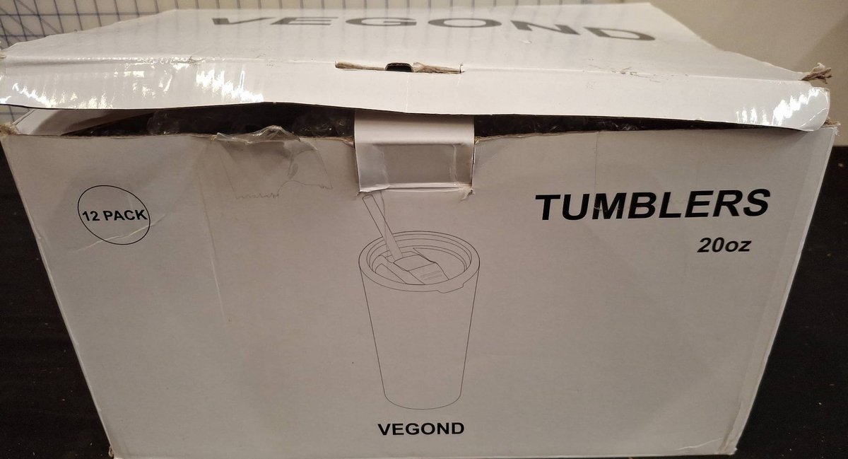 VEGOND 20oz Tumblers 12-Pack With Lids Straws
