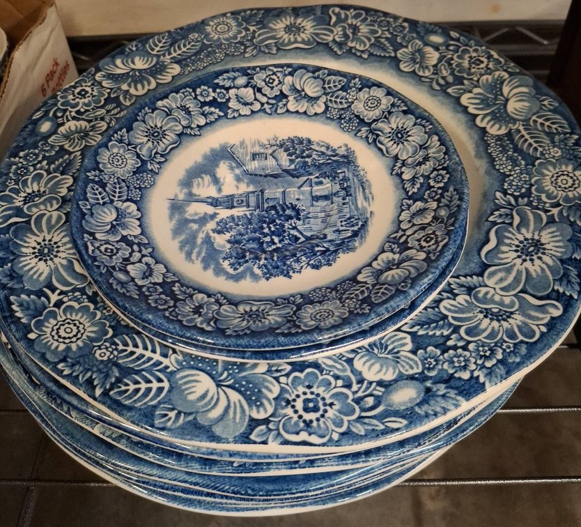 Liberty Blue Ironstone Plate Set England