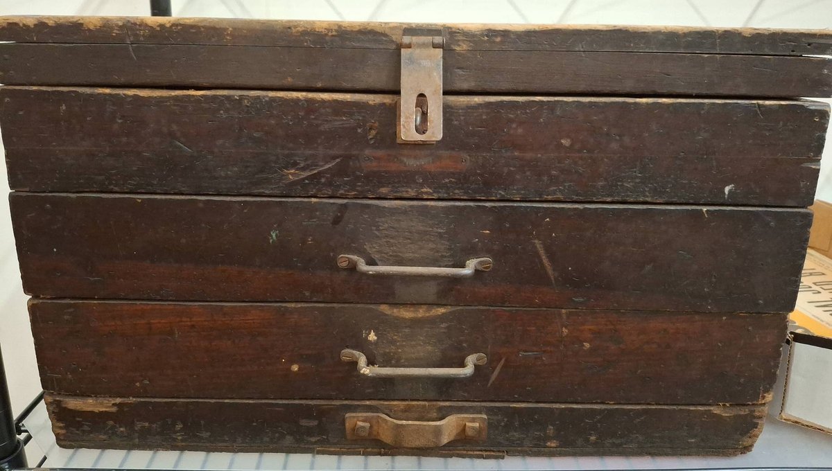 Wooden Tool Chest with Drawers and Compartments