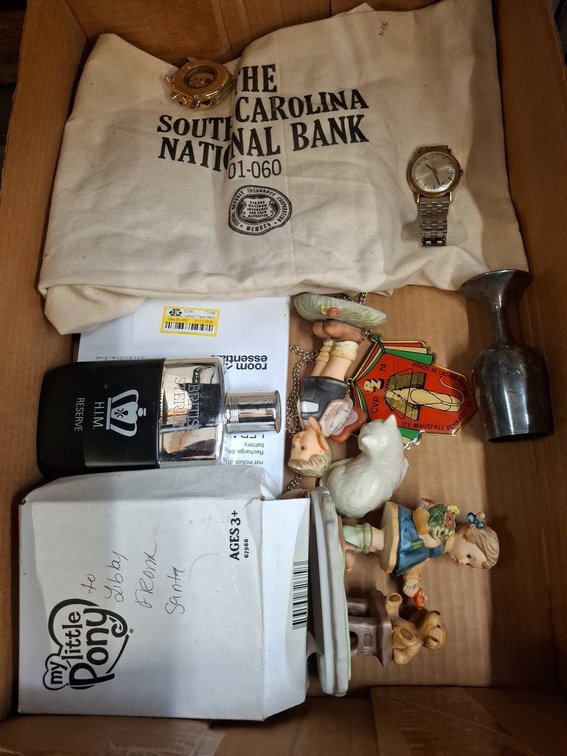 Box Lot: Timex, Stauer Watches, Figurines, Misc.