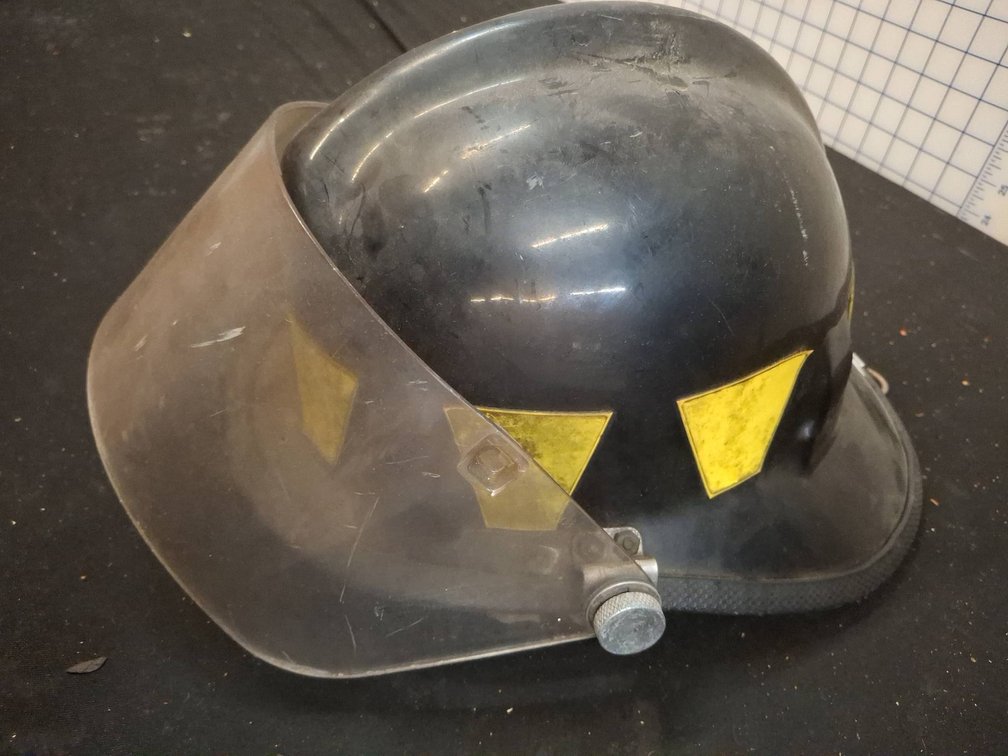 Black Hard Hat With Face Shield and Liner