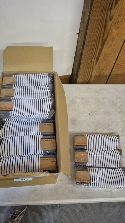 Cooper & Jin Grey Stripe Socks One Size, 13 Pairs