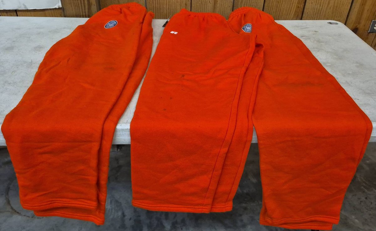 3 Russell Athletic Dri-Power Orange Pants, Medium