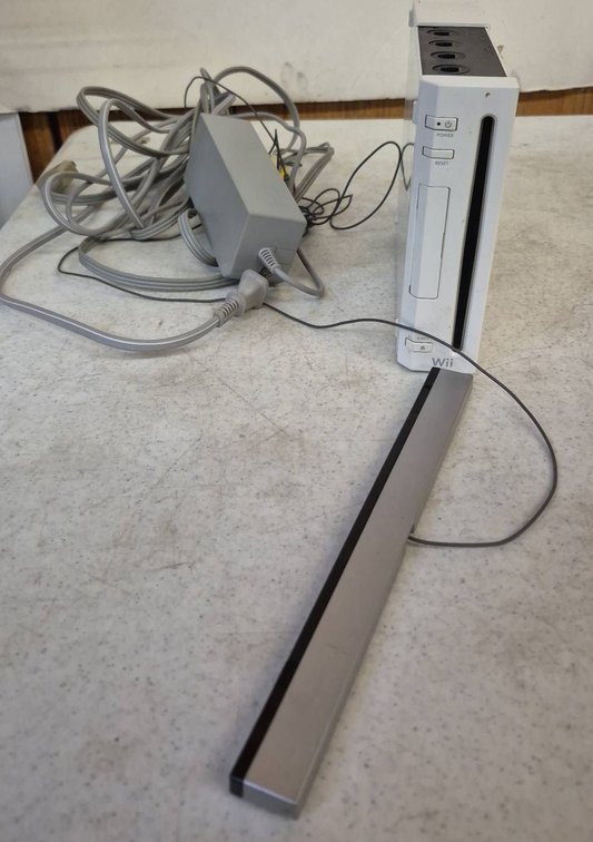 Nintendo Wii Console With Sensor Bar and Cables