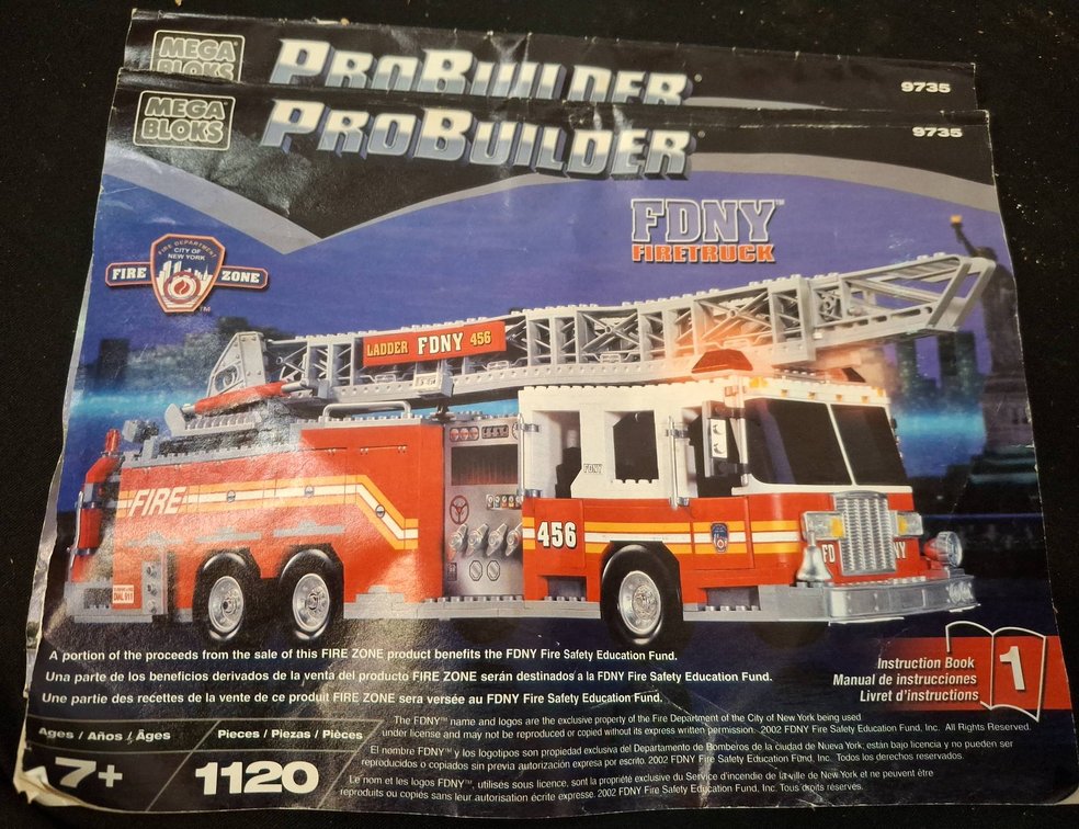 Mega Bloks Fire Truck Building Set Parts