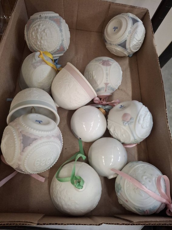 Lladro Porcelain Christmas Ornaments Lot