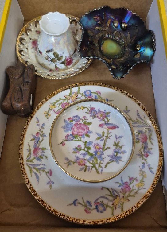 Moriage Tea Set, Noritake Plate & Marigold Bowl