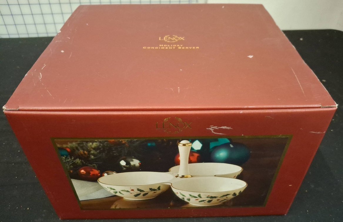 Lenox Holiday Condiment Server in Box