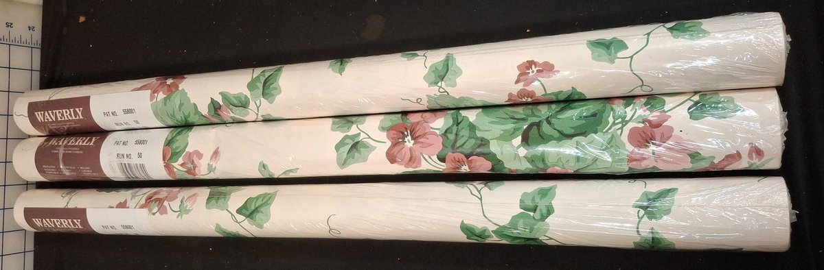 3 Waverly Floral Wallpaper Rolls 27"x9yds