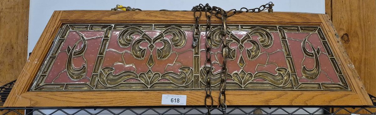 Stained Glass Pool Table Light, 40x16x12 Inches
