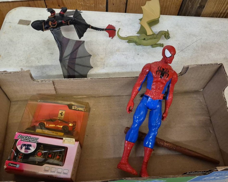 Toy Lot: Spider-Man, Dragons & Ferrari Car