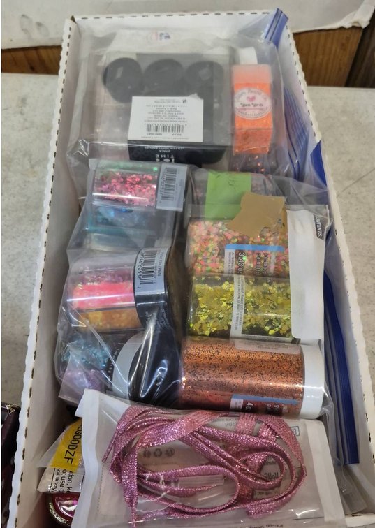 Glitter, Craft Powder, Ribbons Lot