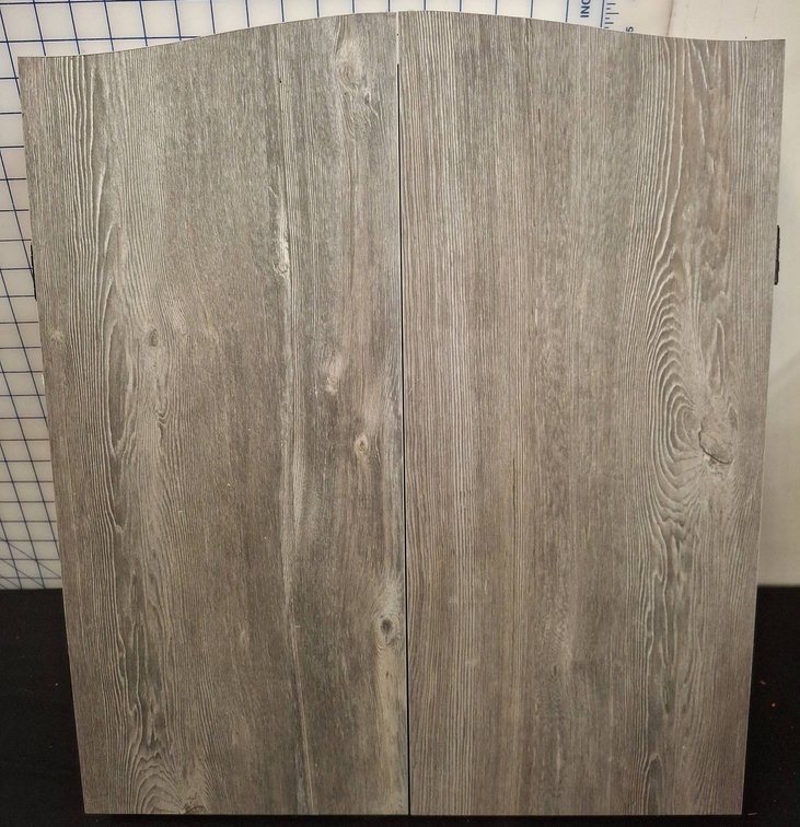 Narwhal Dartboard Cabinet 20x4x22 Gray Wood