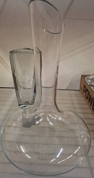 Lexus Glass Decanter & Etched Vase Set