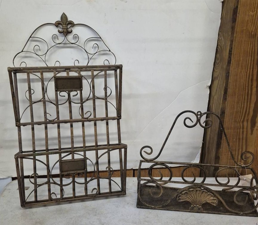 Two Metal Wire Wall Rack Organizers