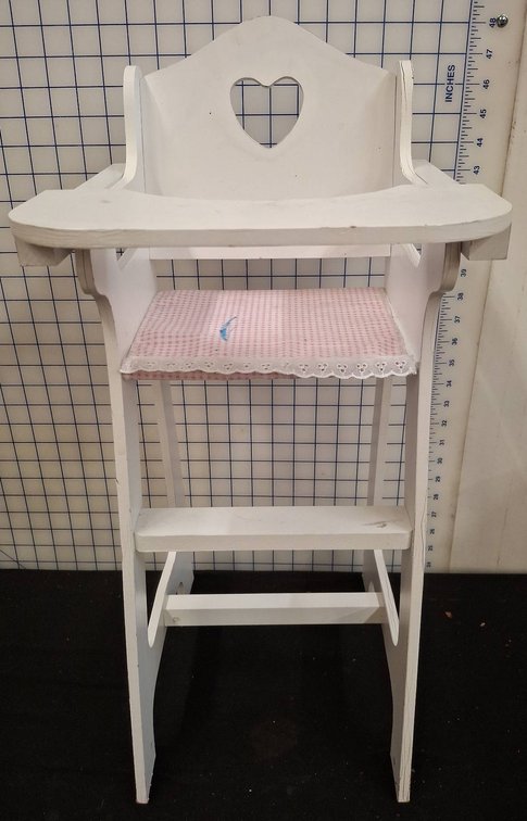 Badger Basket 25" Doll High Chair White Wood