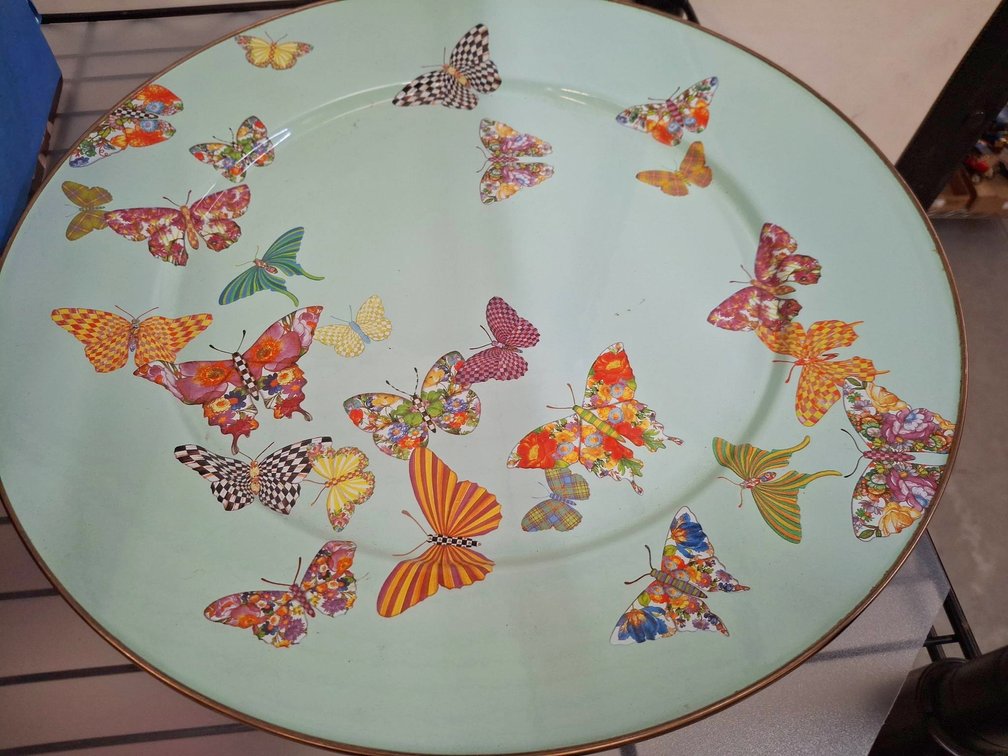 MacKenzie-Childs 16" Butterfly Decorative Plate