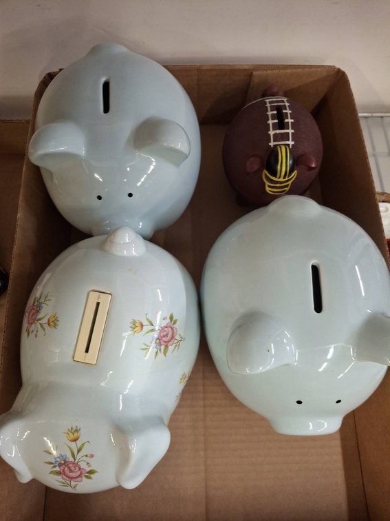 Four Assorted Piggy Banks