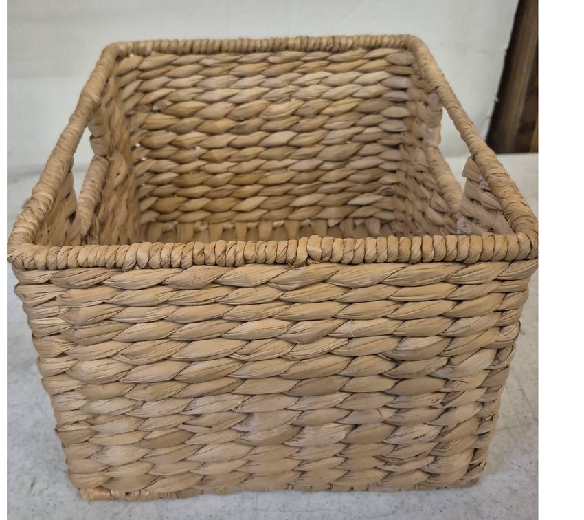 Rectangular Woven Straw Storage Basket