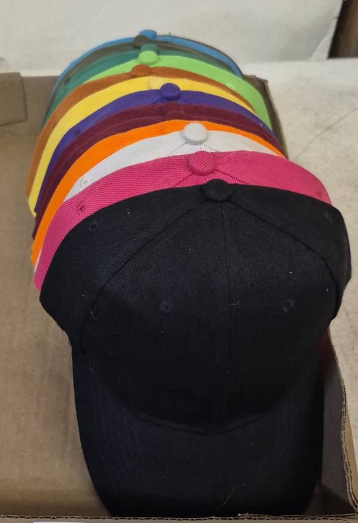 9 Assorted Solid Color Baseball Caps