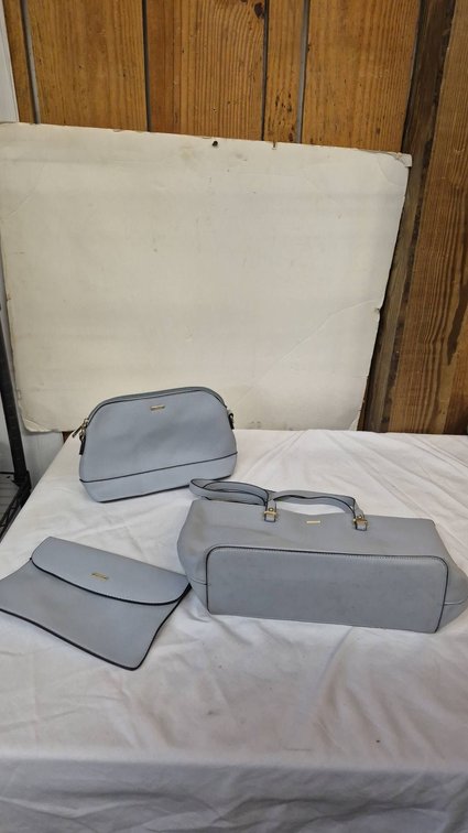 3-Piece Dana Buchman Pale Blue Purse Set
