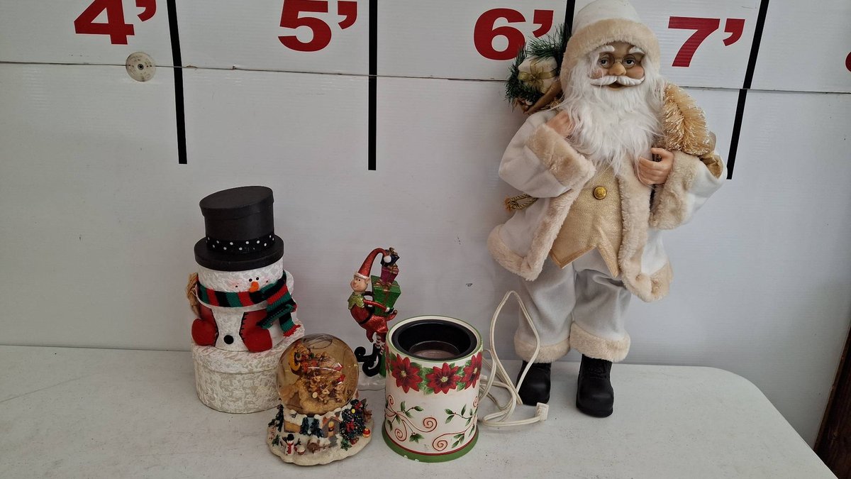 Holiday Decor With Santa, Snowman, Elf
