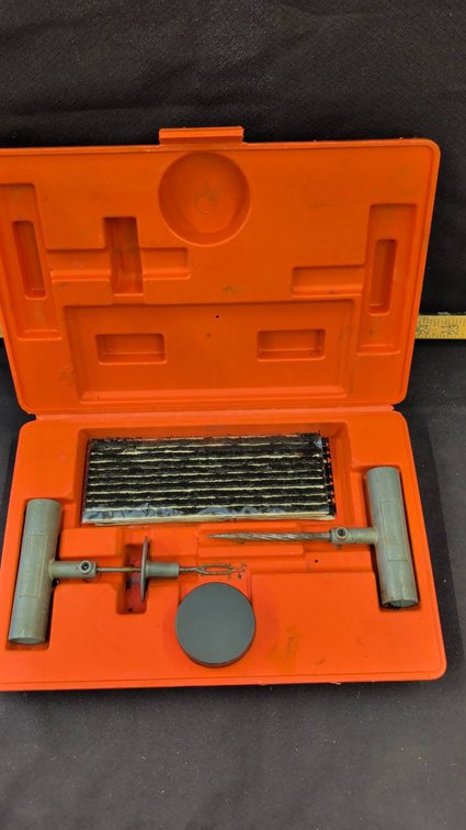 Tire Plug Repair Kit With Tools in Orange Case
