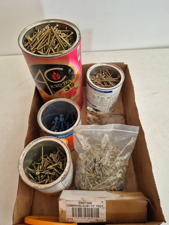 Screws and Fasteners in Tins and Bags