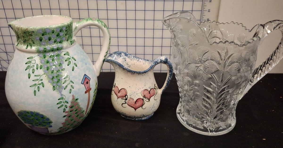 Three Decorative Pitchers Assorted Styles