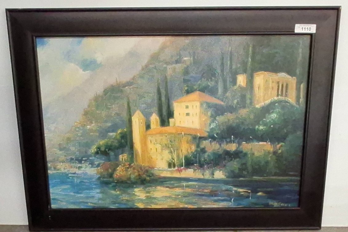 Framed Landscape Painting, Signed, 42x31 Inches