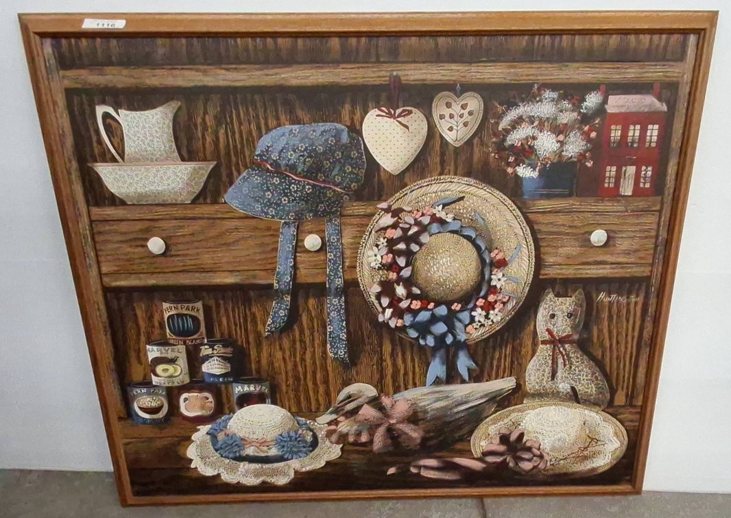 Signed Framed Still Life Art Print 46x39