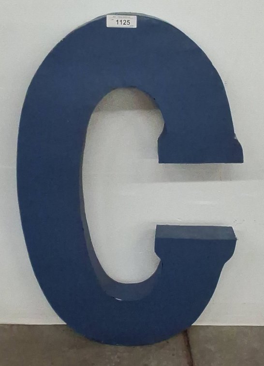 Large Blue Letter C Sign 23x36 Inches